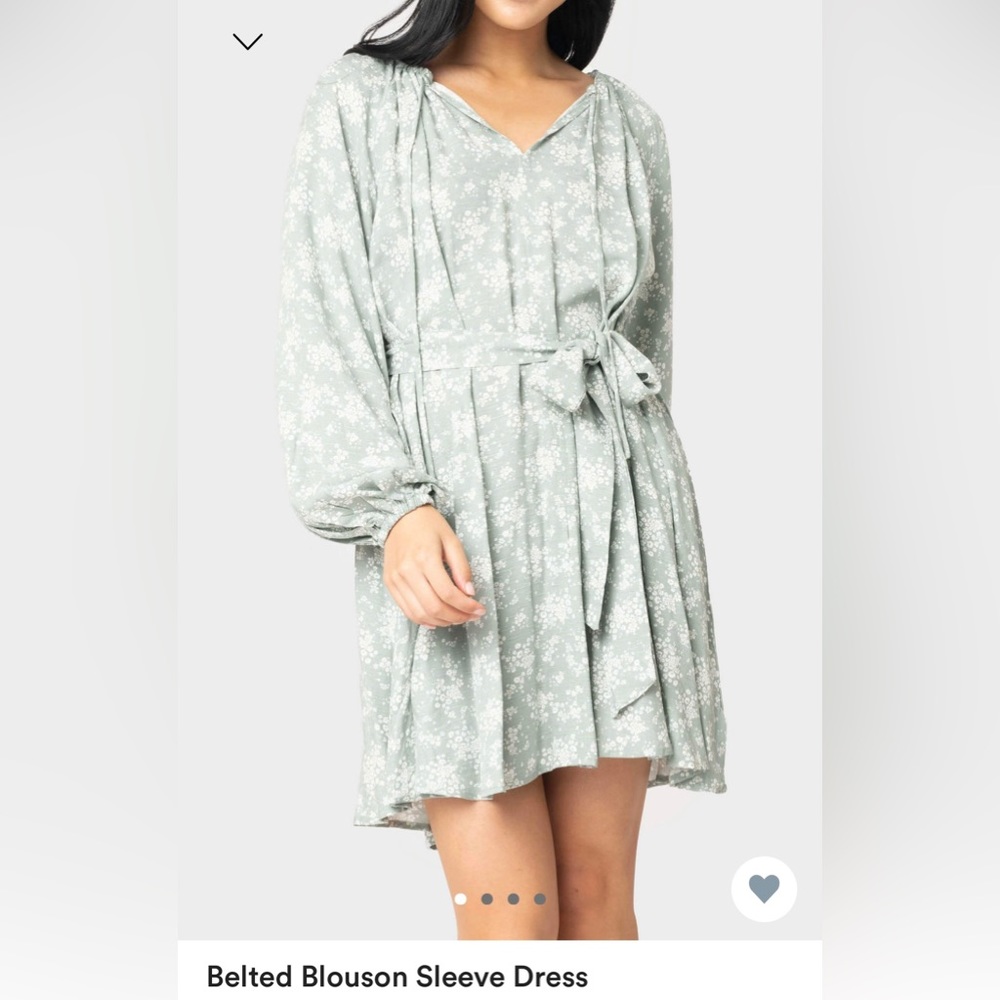 gibsonlook Belted Long Sleeve Mini Dress